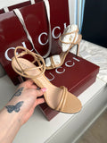 Gucci Sandales à Talons Cuir Verni Pink Sand T.38,5 — Neuves