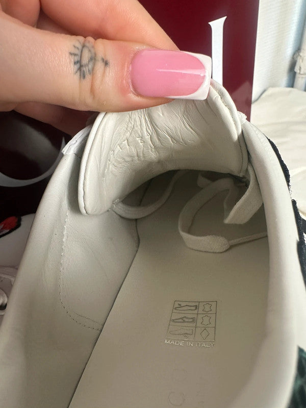 Gucci Ace Sneakers Cuir Blanc Broderie Florale Web T.38 — Neuves