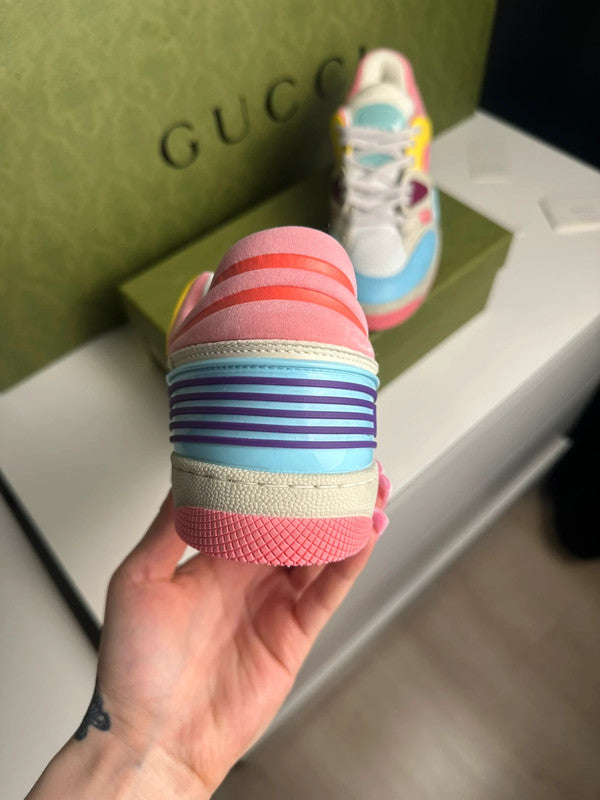 Gucci Basket Low-Top Demetra Multicolore Rose/Bleu T.38,5 — Neuves