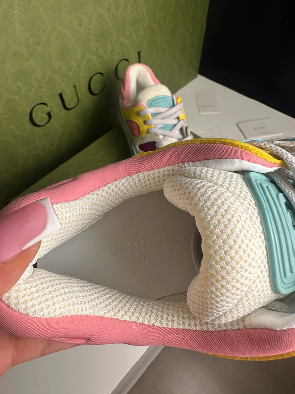 Gucci Basket Low-Top Demetra Multicolore Rose/Bleu T.38,5 — Neuves
