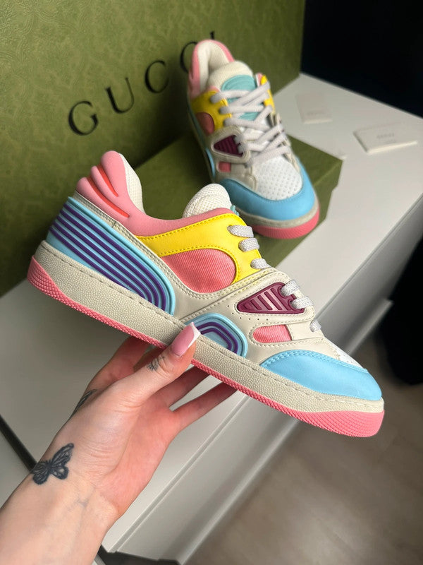 Gucci Basket Low-Top Demetra Multicolore Rose/Bleu T.38,5 — Neuves