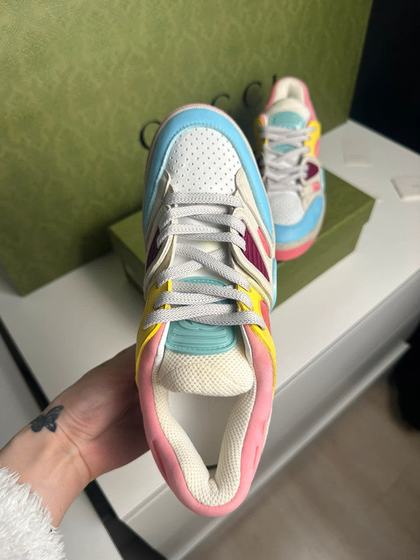 Gucci Basket Low-Top Demetra Multicolore Rose/Bleu T.38,5 — Neuves