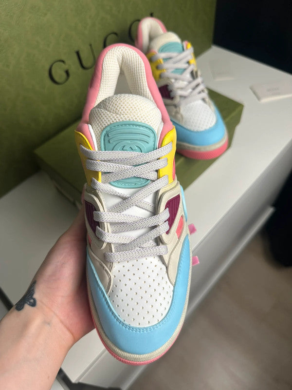 Gucci Basket Low-Top Demetra Multicolore Rose/Bleu T.38,5 — Neuves