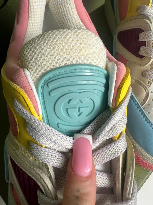 Gucci Basket Low-Top Demetra Multicolore Rose/Bleu T.38,5 — Neuves