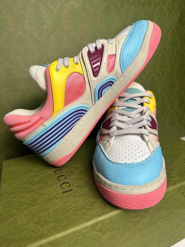 Gucci Basket Low-Top Demetra Multicolore Rose/Bleu T.38,5 — Neuves