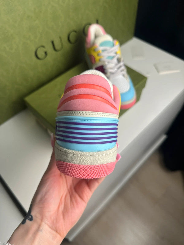 Gucci Basket Low-Top Demetra Multicolore Rose/Bleu T.38,5 — Neuves