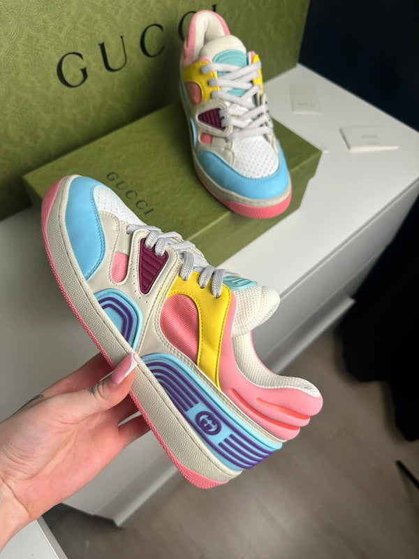 Gucci Basket Low-Top Demetra Multicolore Rose/Bleu T.38,5 — Neuves