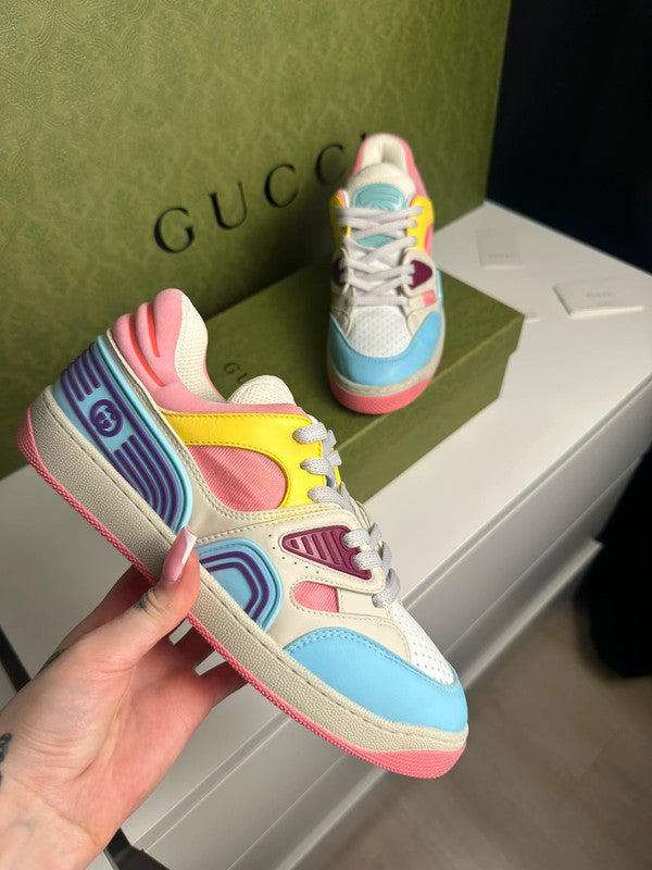 Gucci Basket Low-Top Demetra Multicolore Rose/Bleu T.38,5 — Neuves