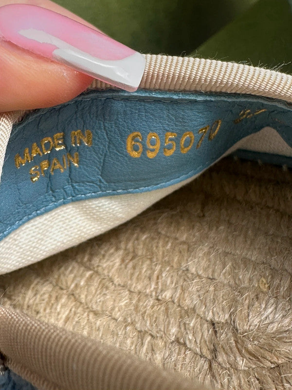 Gucci Espadrilles Tissu Éponge Bleu Logo GG T.38 — Neuves