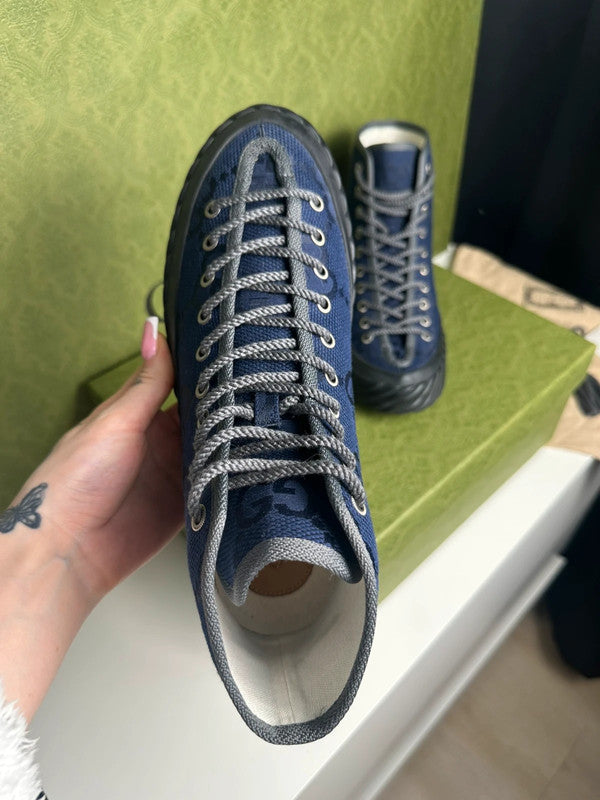 Gucci Off The Grid Sneakers Montantes Toile GG Bleu Navy T.41 — Neuves
