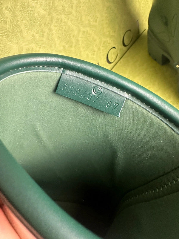 Gucci Bottes Horsebit Caoutchouc Vert Foncé T.38 — Neuves