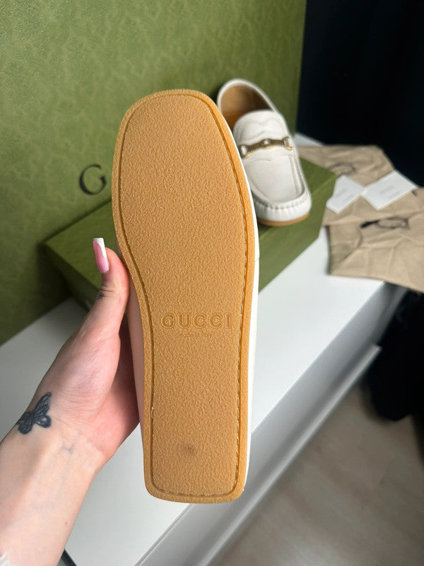 Gucci Mocassins Tayma Cuir Grainé Mystic White T.41,5 — Neufs