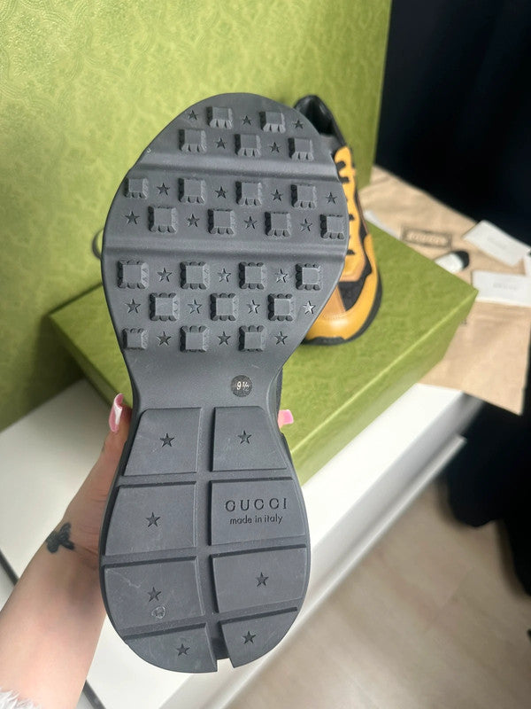 Gucci Rhyton Sneakers Toile GG Supreme Noir & Cuir Camel T.43,5 — Très Bon État