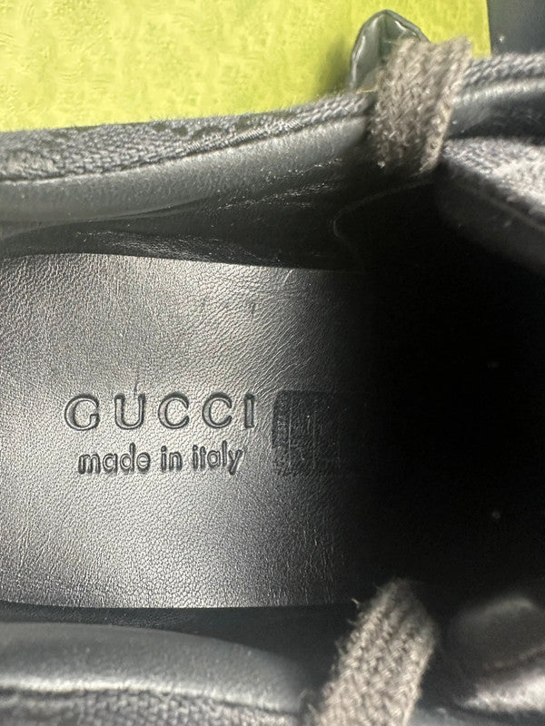 Gucci Rhyton Sneakers Toile GG Supreme Noir & Cuir Camel T.43,5 — Très Bon État