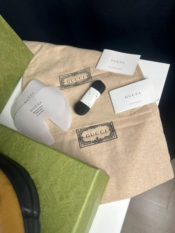 Gucci Rhyton Sneakers Toile GG Supreme Noir & Cuir Camel T.43,5 — Très Bon État