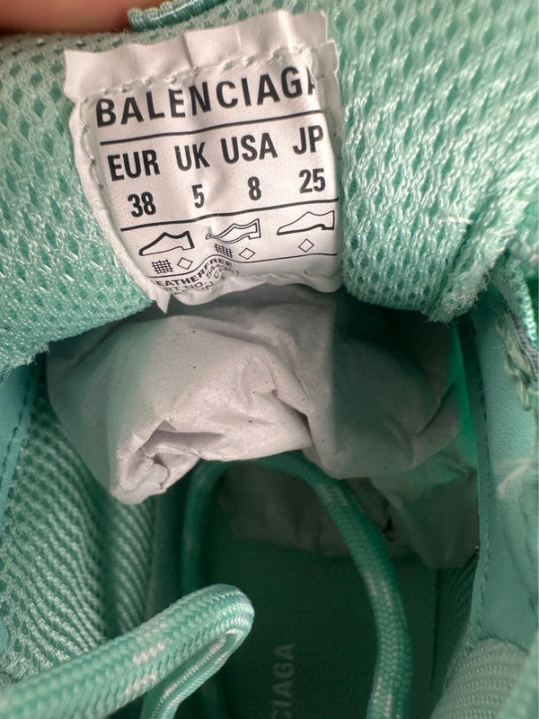 Balenciaga Triple S Sneakers Cuir & Mesh Turquoise T.38 — Neuves