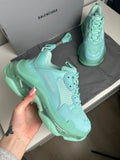 Balenciaga Triple S Sneakers Cuir & Mesh Turquoise T.38 — Neuves