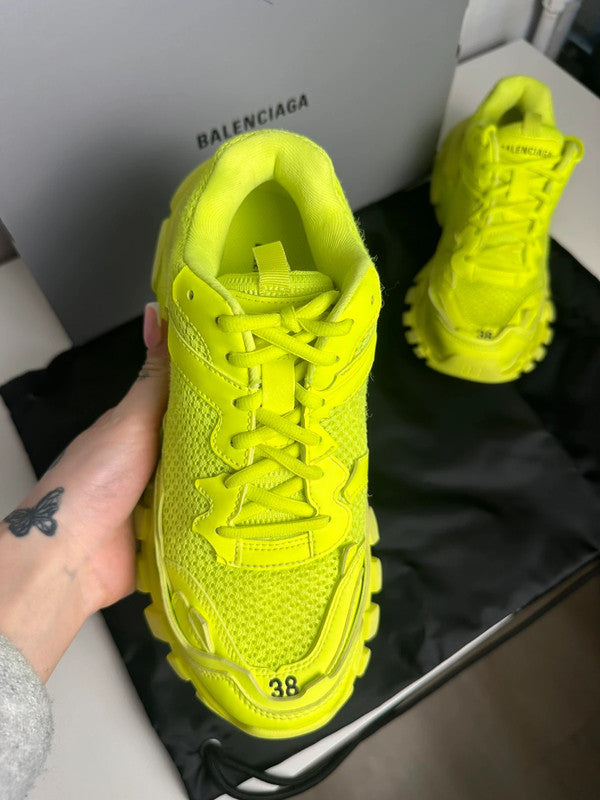 Balenciaga Track Sneakers Mesh Technique Jaune Fluo T.38 — Neuves