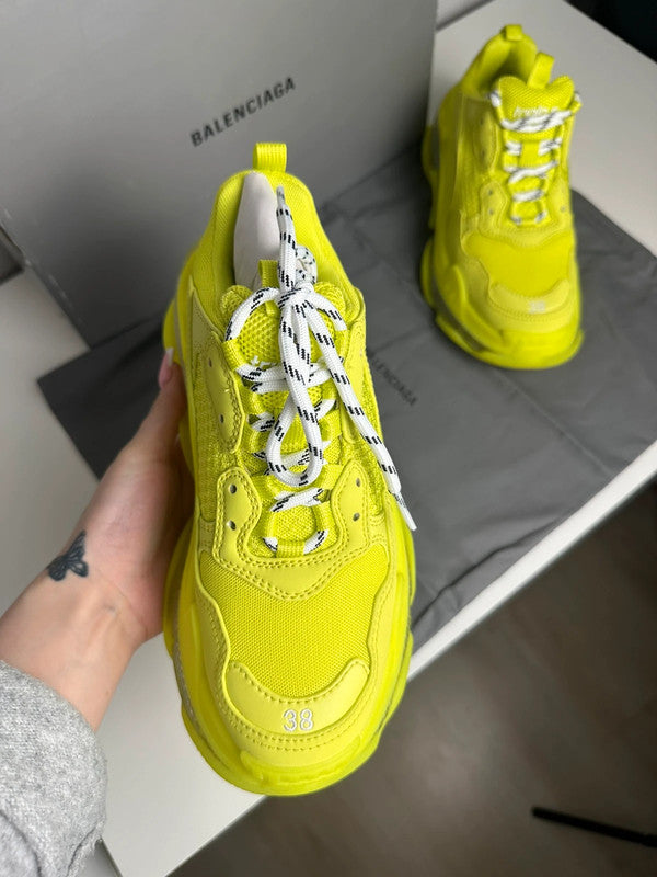 Balenciaga Triple S Clear Sole Jaune Fluo T.38 — Neuves
