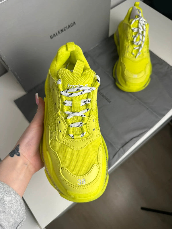 Balenciaga Triple S Clear Sole Jaune Fluo T.38 — Neuves