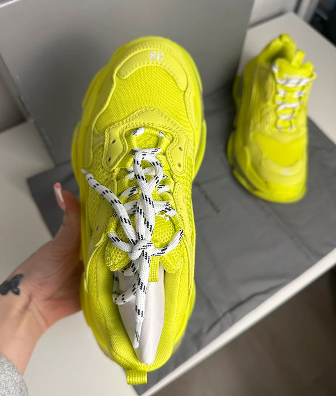 Balenciaga Triple S Clear Sole Jaune Fluo T.38 — Neuves