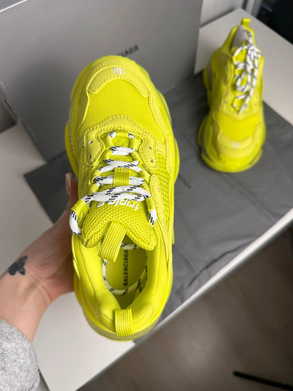Balenciaga Triple S Clear Sole Jaune Fluo T.38 — Neuves