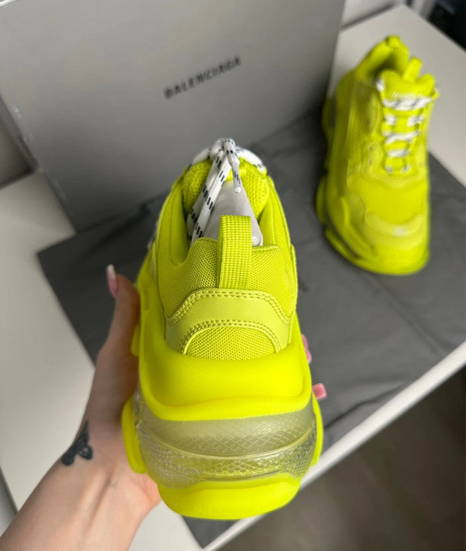 Balenciaga Triple S Clear Sole Jaune Fluo T.38 — Neuves