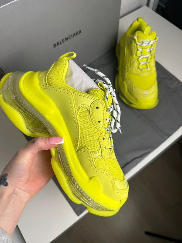 Balenciaga Triple S Clear Sole Jaune Fluo T.38 — Neuves