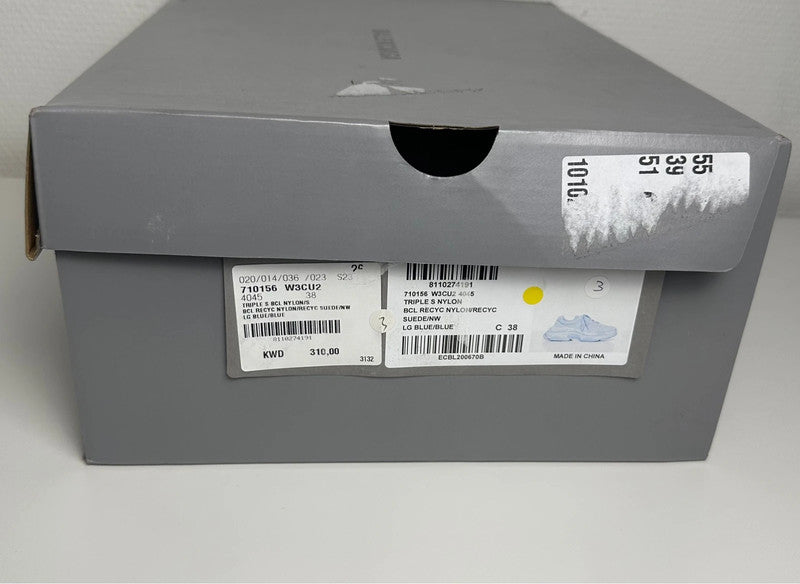 Balenciaga Triple S BB Sneakers Cuir & Mesh Bleu T.38 — Neuves