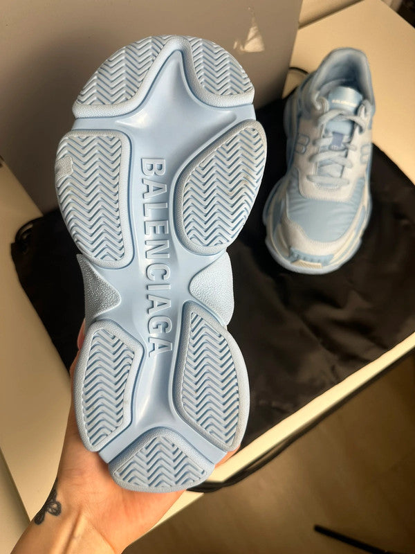 Balenciaga Triple S BB Sneakers Cuir & Mesh Bleu T.38 — Neuves