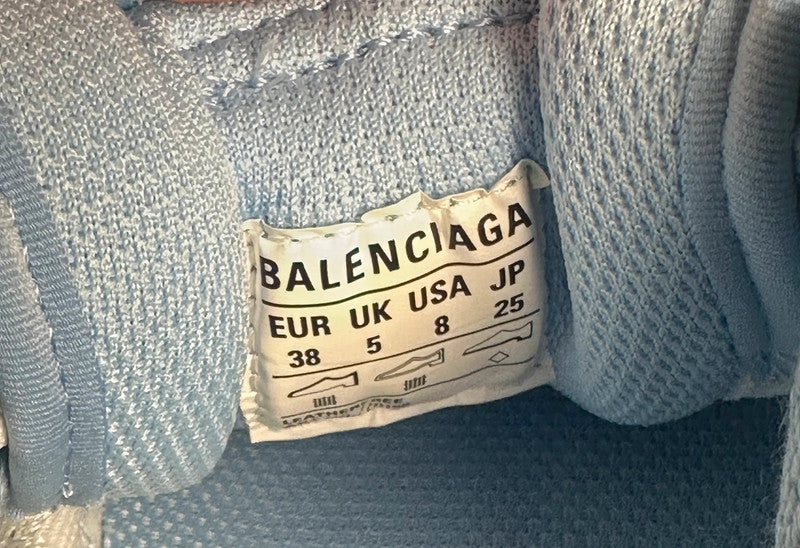 Balenciaga Triple S BB Sneakers Cuir & Mesh Bleu T.38 — Neuves