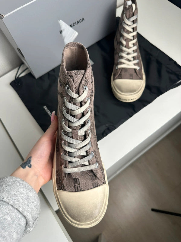 Balenciaga Paris High Top Toile Monogramme BB Marron/Beige T.43 — Neuves