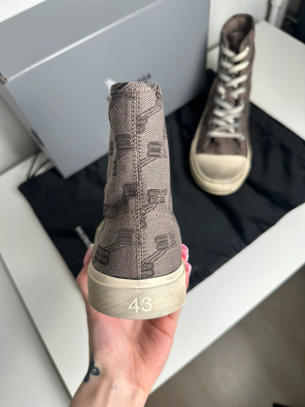 Balenciaga Paris High Top Toile Monogramme BB Marron/Beige T.43 — Neuves