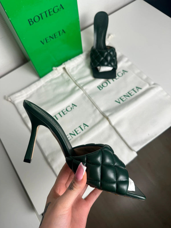 Bottega Veneta Padded Sandal Cuir Nappa Matelassé Pine Green T.38 — Neuves