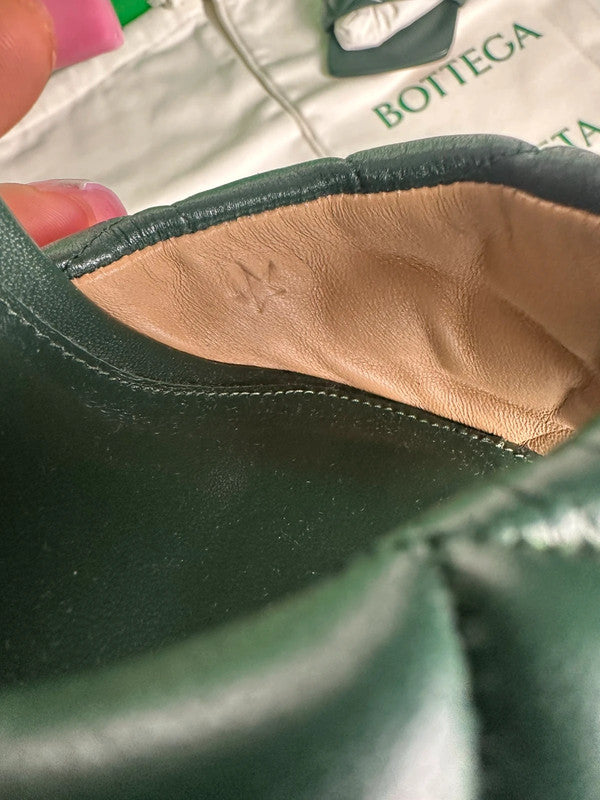 Bottega Veneta Padded Sandal Cuir Nappa Matelassé Pine Green T.38 — Neuves