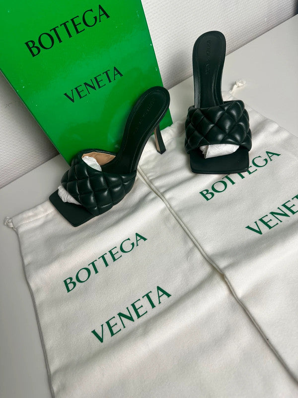 Bottega Veneta Padded Sandal Cuir Nappa Matelassé Pine Green T.38 — Neuves