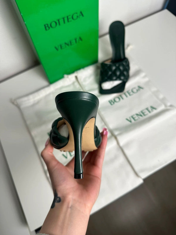 Bottega Veneta Padded Sandal Cuir Nappa Matelassé Pine Green T.38 — Neuves