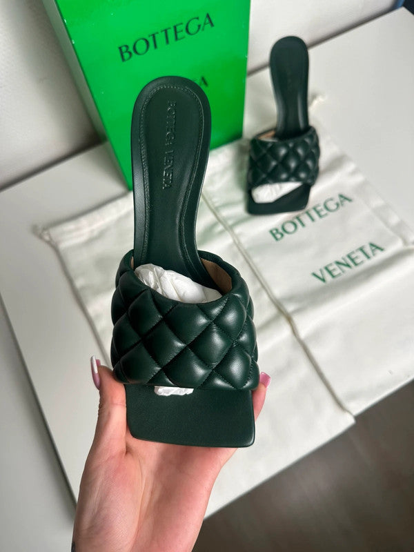 Bottega Veneta Padded Sandal Cuir Nappa Matelassé Pine Green T.38 — Neuves