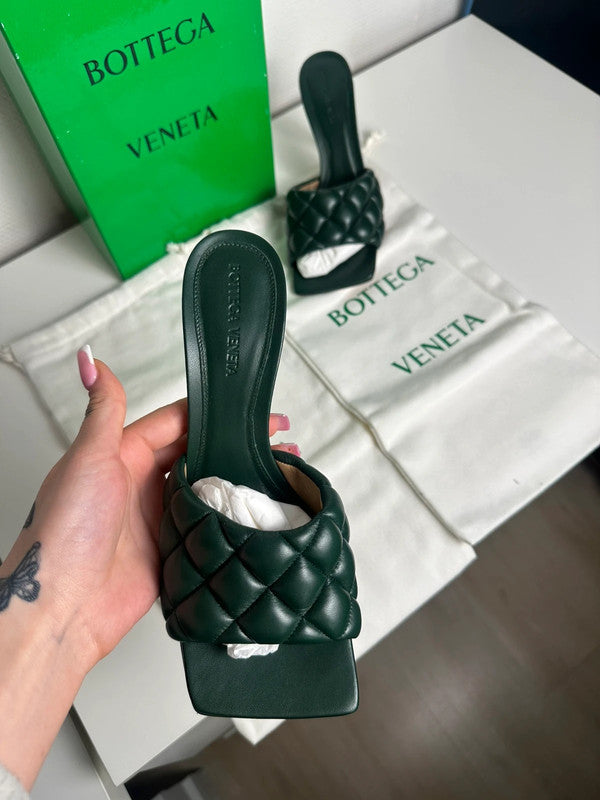 Bottega Veneta Padded Sandal Cuir Nappa Matelassé Pine Green T.38 — Neuves