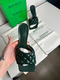 Bottega Veneta Padded Sandal Cuir Nappa Matelassé Pine Green T.38 — Neuves