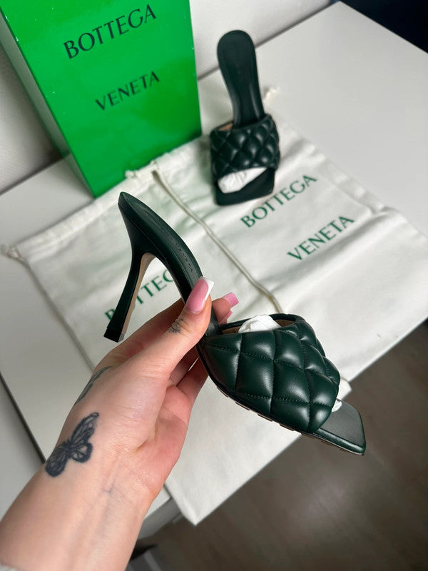 Bottega Veneta Padded Sandal Cuir Nappa Matelassé Pine Green T.38 — Neuves