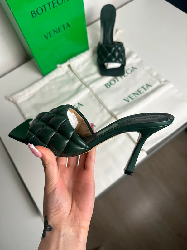 Bottega Veneta Padded Sandal Cuir Nappa Matelassé Pine Green T.38 — Neuves