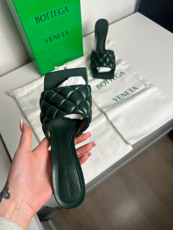 Bottega Veneta Padded Sandal Cuir Nappa Matelassé Pine Green T.38 — Neuves