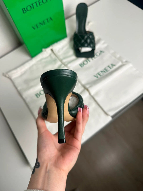 Bottega Veneta Padded Sandal Cuir Nappa Matelassé Pine Green T.38 — Neuves