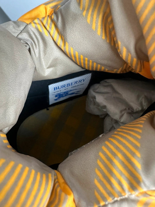 Burberry Pillow Boots Motif Check Carreaux Jaune Doré T.41 — Neuves