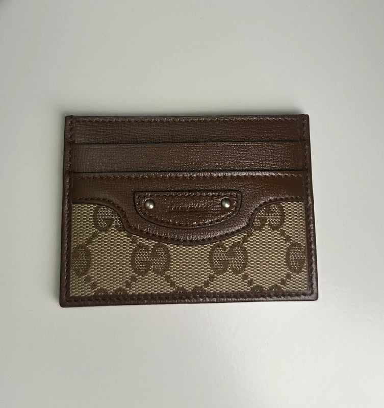 Gucci × Balenciaga Hacker Project Porte-Cartes Toile GG Supreme Beige/Marron — Neuf
