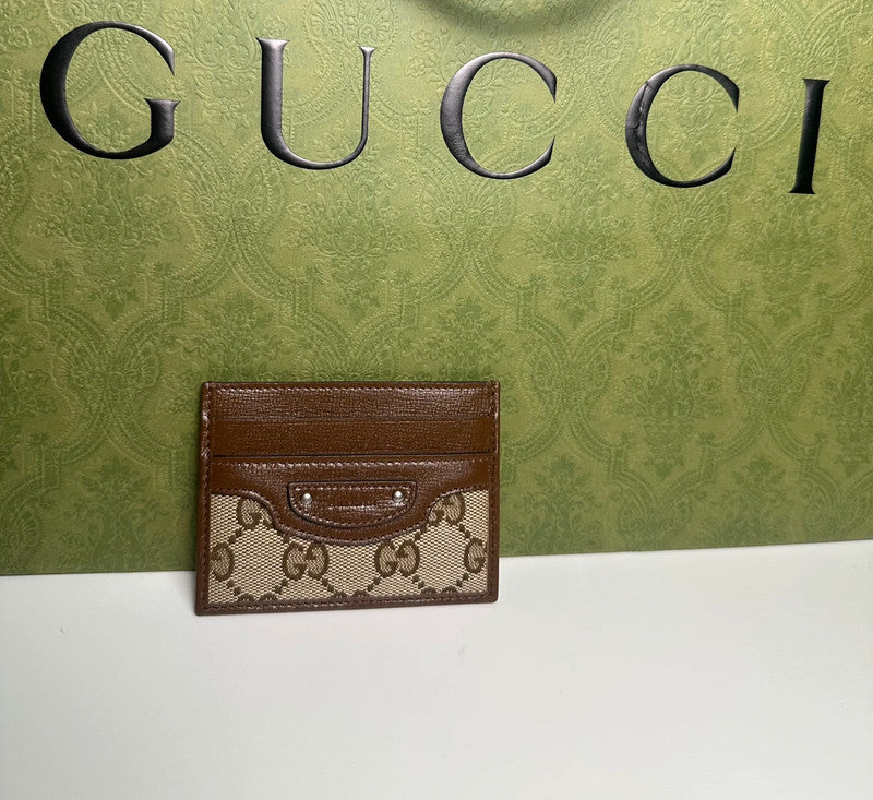 Gucci × Balenciaga Hacker Project Porte-Cartes Toile GG Supreme Beige/Marron — Neuf