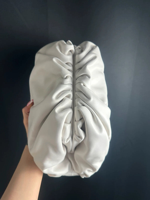 Bottega Veneta The Pouch cuir blanc grand modèle neuf dustbag