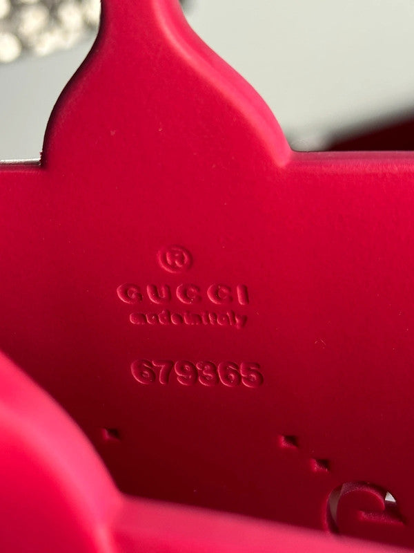 Gucci Cabas Tote GG Cuir Rose Monogramme Perforé — Neuf