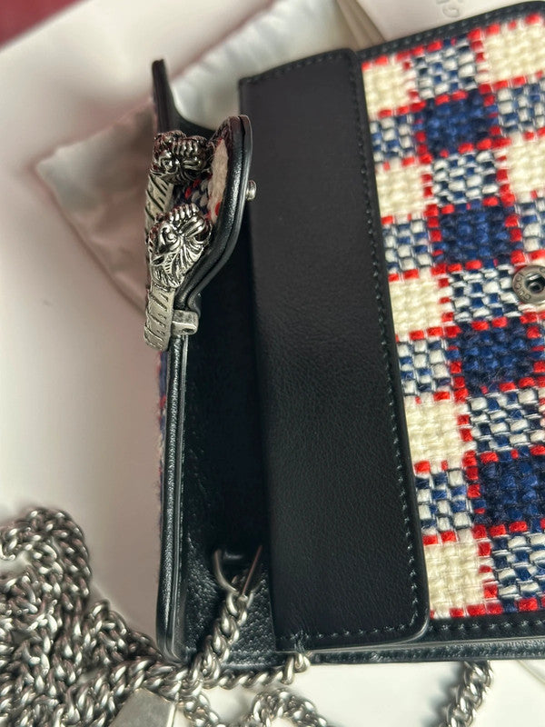 Gucci Dionysus Tweed Vichy Rouge Bleu Blanc — Neuf